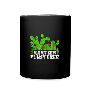 Kakteen Flüsterer Kaktusliebhaber Sukkulenten - Tasse einfarbig - Schwarz - Vorne