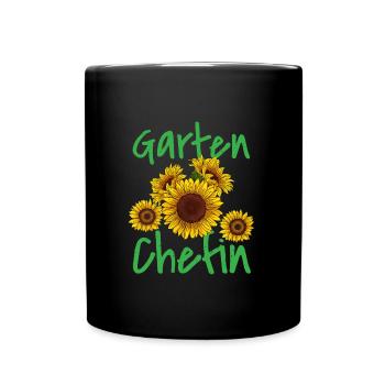 Garten Chefin Sonnenblumen Gartenfreundin Blumen - Tasse einfarbig - Schwarz - Vorne