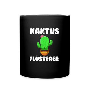 Kaktus Flüsterer Kakteen Sukkulenten Mädchen - Tasse einfarbig - Schwarz - Vorne