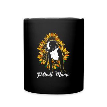 Pitbull Maman Tournesols Pitbulls Chien Amour - Mug uni - noir - Devant