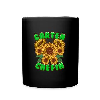 Garten Chefin Sonnenblumen Gartenfreundin - Tasse einfarbig - Schwarz - Vorne