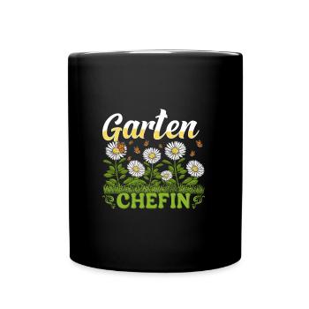 Garten Chefin Gänseblümchen Gärtnerin Blumenliebe - Tasse einfarbig - Schwarz - Vorne