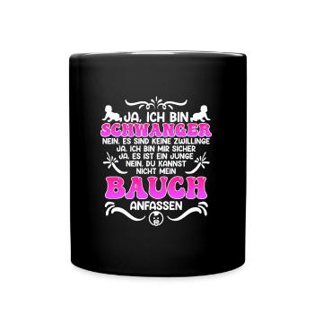 Ja ich bin schwanger werdende Mama 2024 Baby - Tasse einfarbig - Schwarz - Vorne
