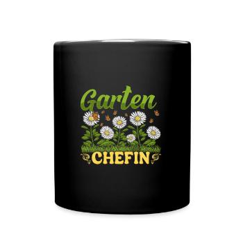 Garten Chefin Gänseblümchen Gärtnerin Blumenliebe - Tasse einfarbig - Schwarz - Vorne