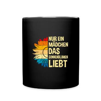 Nur ein Mädchen das Sonnenblumen liebt Garten Girl - Tasse einfarbig - Schwarz - Vorne