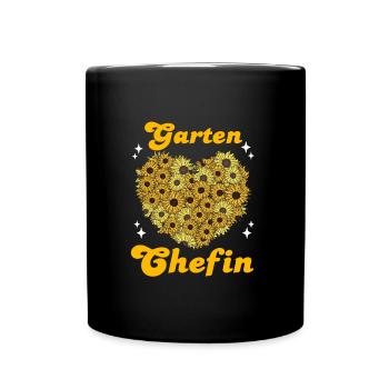 Garten Chefin Sonnenblumen Gartenfreundin Blumen - Tasse einfarbig - Schwarz - Vorne