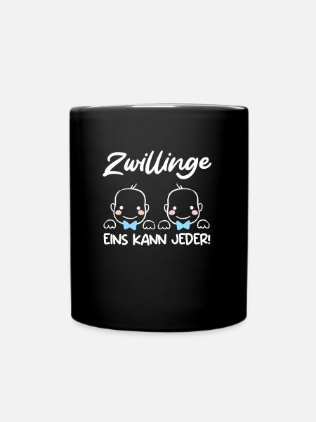 Zwillinge Eins kann Jeder! Zwillingsmama 2024 - Tasse einfarbig - Schwarz