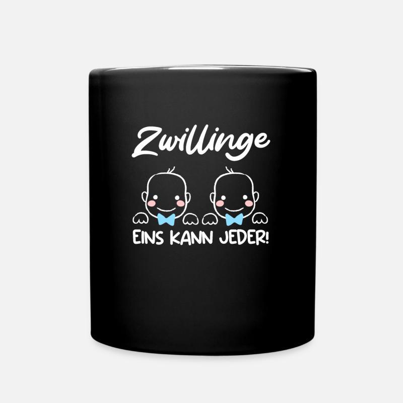 Zwillinge Eins kann Jeder! Zwillingsmama 2024 - Tasse einfarbig - Schwarz