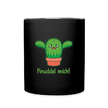 Knuddel mich! Kaktuspflanzen Botanik Gärtnerin - Tasse einfarbig - Schwarz - Vorne