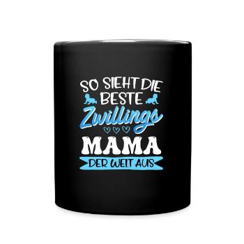 Zwilllinge So sieht die beste Zwillingsmama aus - Tasse einfarbig - Schwarz - Vorne