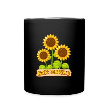 Garten Kind Sonnenblumen Kinder Gartenliebhaber - Tasse einfarbig - Schwarz - Vorne