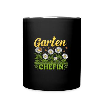 Garten Chefin Gänseblümchen Gärtnerin Blumenliebe - Tasse einfarbig - Schwarz - Vorne