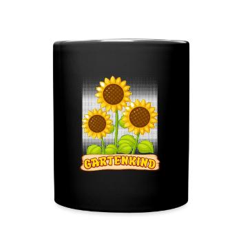 Garten Kind Sonnenblumen Kinder Gartenliebhaber - Tasse einfarbig - Schwarz - Vorne