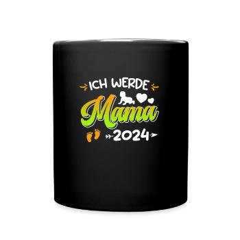 Ich werde Mama 2024 Baby Ankündigung 2024 - Tasse einfarbig - Schwarz - Vorne