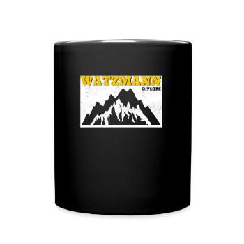 Watzmann Bergfan klettern Bergsteiger Wanderer - Tasse einfarbig - Schwarz - Vorne