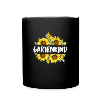 Garten Kind Sonnenblumen Kinder Gartenliebhaber - Tasse einfarbig - Schwarz - Vorne
