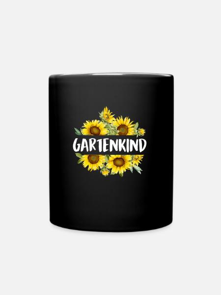 Garten Kind Sonnenblumen Kinder Gartenliebhaber - Tasse einfarbig - Schwarz