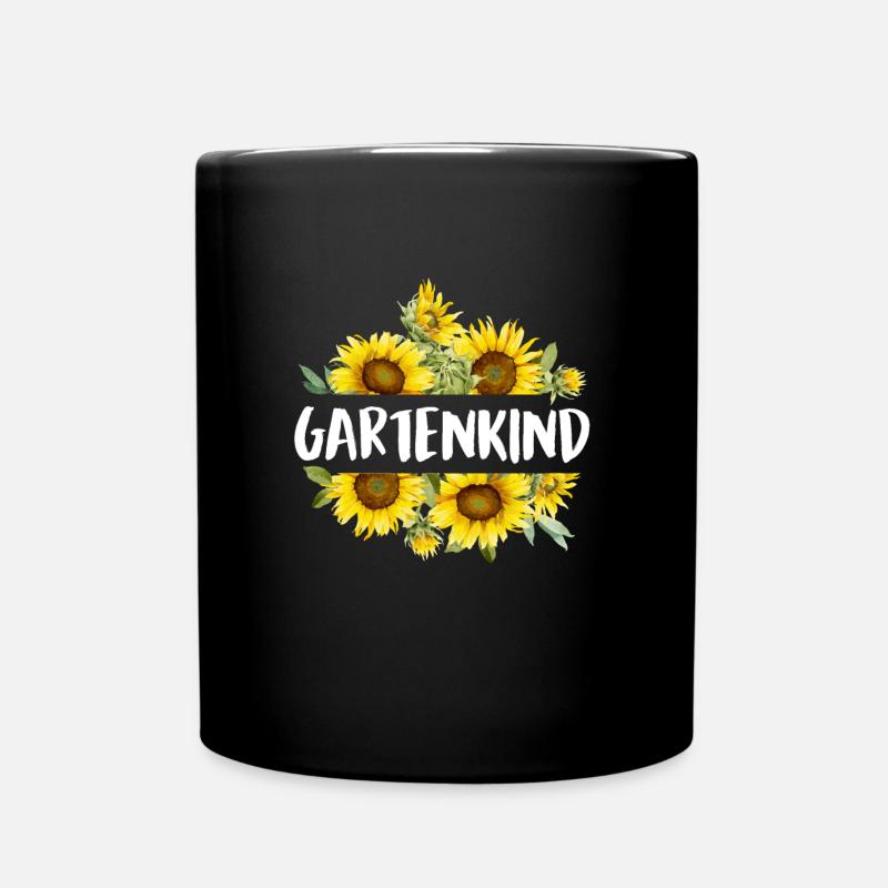 Garten Kind Sonnenblumen Kinder Gartenliebhaber - Tasse einfarbig - Schwarz