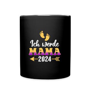 Ich werde Mama 2024 Ankündigung Baby 2024 - Tasse einfarbig - Schwarz - Vorne