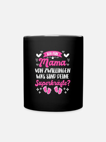 Mama von Zwillingen werdende Mama 2024 - Tasse einfarbig - Schwarz