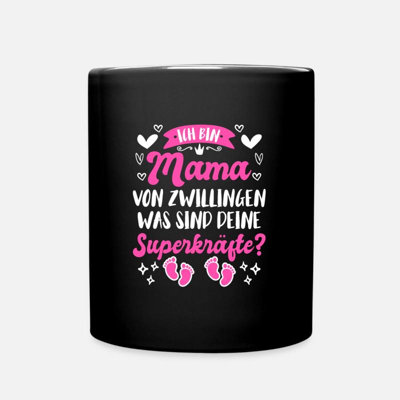 Mama von Zwillingen werdende Mama 2024 - Tasse einfarbig - Schwarz