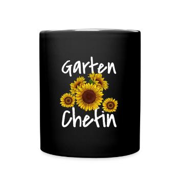 Garten Chefin Sonnenblumen Gartenfreundin Blumen - Tasse einfarbig - Schwarz - Vorne