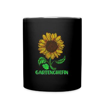 Garten Chefin Sonnenblumen Gartenfreundin Blumen - Tasse einfarbig - Schwarz - Vorne