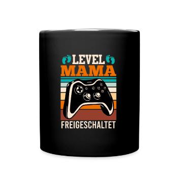 Level Mama freigeschaltet Baby Vorhersage 2024 Mom - Tasse einfarbig - Schwarz - Vorne