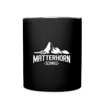 Matterhorn Berge Bergsteiger und Wanderer Alpen - Tasse einfarbig - Schwarz - Vorne