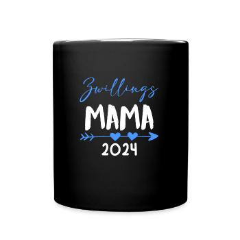 Zwillings Mama 2024 werdende Mutter 2024 - Tasse einfarbig - Schwarz - Vorne