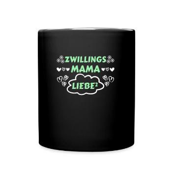 Zwillinge Babyparty 2024 Zwillingsmutter - Tasse einfarbig - Schwarz - Vorne