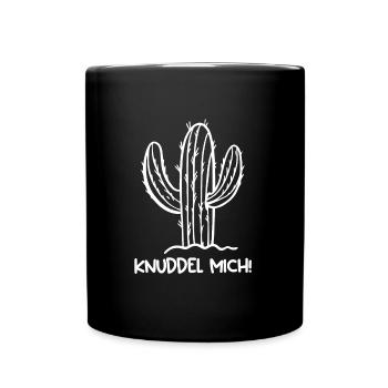 Knuddel mich Sukkulenten Botanik Garten - Tasse einfarbig - Schwarz - Vorne