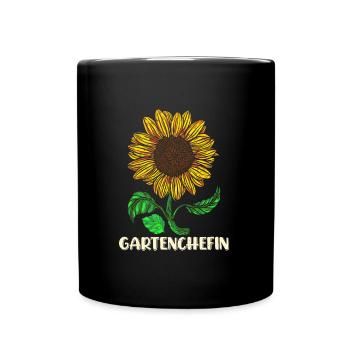 Garten Chefin Sonnenblumen Gartenfreundin Blumen - Tasse einfarbig - Schwarz - Vorne