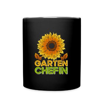 Garten Chefin Sonnenblumen Gartenfreundin Blumen - Tasse einfarbig - Schwarz - Vorne
