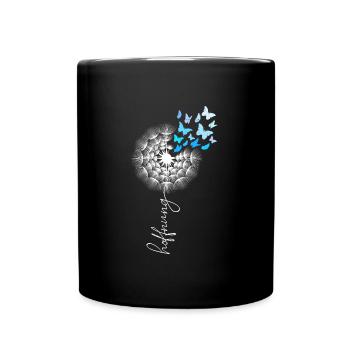Pusteblume Flower Power Löwenzahn Gärtnerin - Tasse einfarbig - Schwarz - Vorne