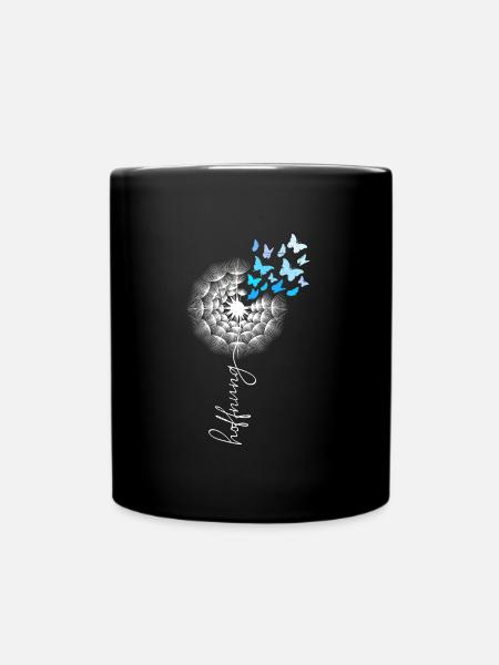 Pusteblume Flower Power Löwenzahn Gärtnerin - Tasse einfarbig - Schwarz