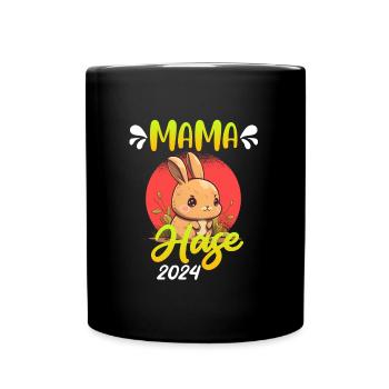 Mamahase 2024 werdende Mütter 2024 Hasenmama - Tasse einfarbig - Schwarz - Vorne