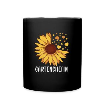 Garten Chefin Sonnenblumen Gartenfreundin Blumen - Tasse einfarbig - Schwarz - Vorne