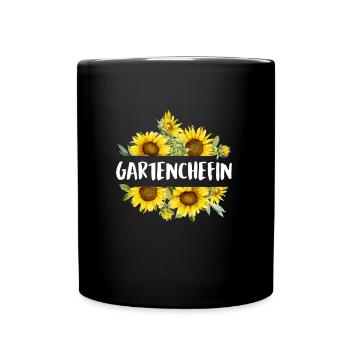 Garten Chefin Sonnenblumen Gartenfreundin Blumen - Tasse einfarbig - Schwarz - Vorne