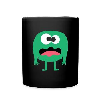 Monstre vert confus - Mug uni - noir - Devant