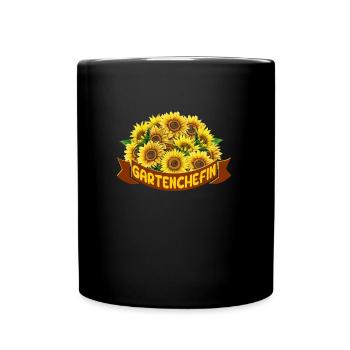 Garten Chefin Gartenliebhaberin Gartenfreundin - Tasse einfarbig - Schwarz - Vorne
