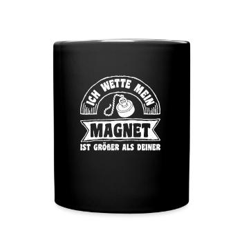 Magnetfischen Ich wette mein Magnet ist größer - Tasse einfarbig - Schwarz - Vorne