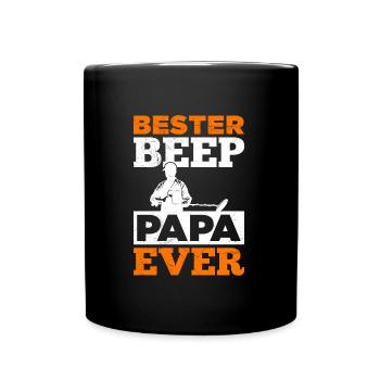 Bester Beep Papa Ever Sondengänger mit Detektor - Tasse einfarbig - Schwarz - Vorne