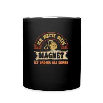 Magnetfischen Ich wette mein Magnet ist größer - Tasse einfarbig - Schwarz - Vorne