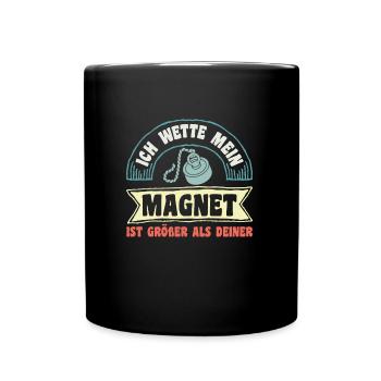 Magnetfischen Ich wette mein Magnet ist größer - Tasse einfarbig - Schwarz - Vorne