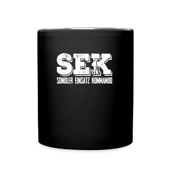 Sondler Einsatz Kommando Sondengänger mit Detektor - Tasse einfarbig - Schwarz - Vorne