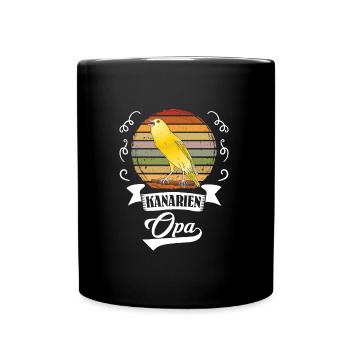 Opa Kanarien Grandpa Canary Vogelliebhaber - Tasse einfarbig - Schwarz - Vorne