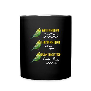 Wellensittich Teilchensittich Quantensittich - Tasse einfarbig - Schwarz - Vorne
