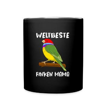 Weltbeste Finken Mama Vogelliebhaber Zebrafink - Tasse einfarbig - Schwarz - Vorne