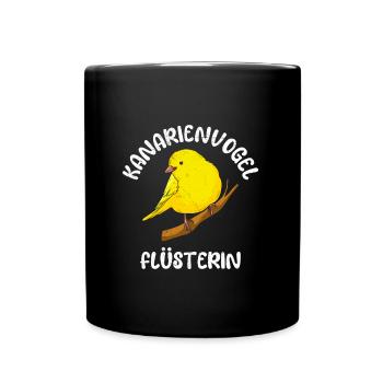 Kanarienvogel Flüsterin Vogelliebhaber Frauen - Tasse einfarbig - Schwarz - Vorne